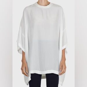 Complex Geometries white oversized silk tee shirt top - One size